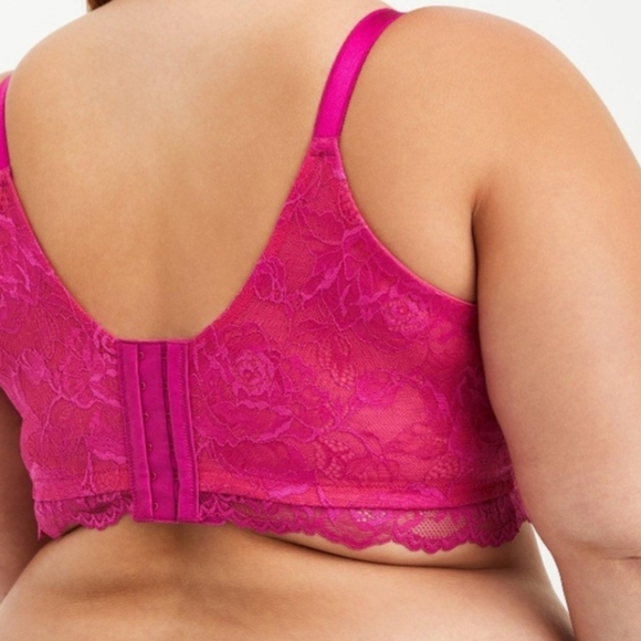 nwt torrid curve wire free lightly lined pink fuschia bra 46D - Picture 2 of 7